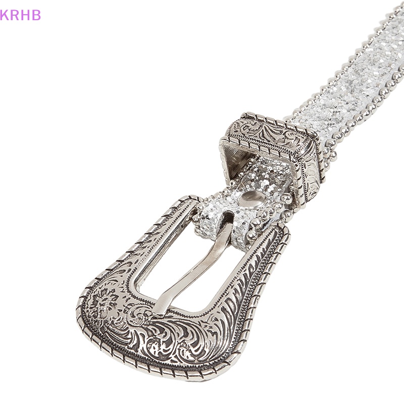 Thắt Lưng Da PU Đính Đá Phong Cách Cao Bồi Y2K Thời Trang Dành Cho Nam Nữ Mới