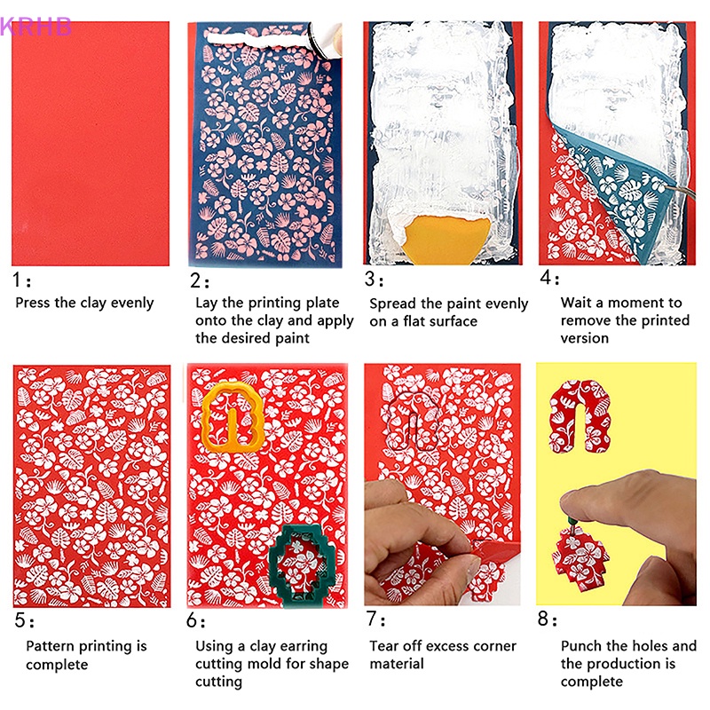 Krhb Khuôn Vải Lụa Polymer Có Thể Tái Sử Dụng Dùng Làm Bông Tai Lễ Phục Sinh DIY Mới