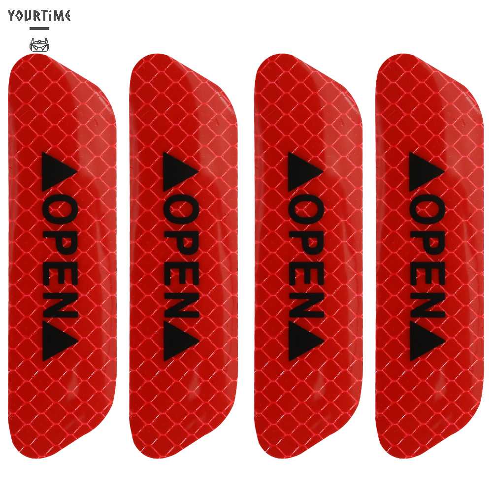 Bộ 4 Miếng Dán Phản Quang Trang Trí Cửa Xe Hơi Tiện Dụng