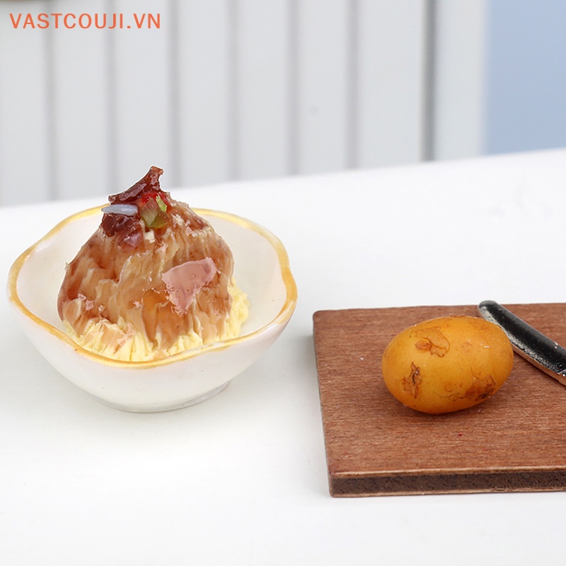 1 Bộ Tô / Tô Đựng Khoai Tây / Thức Ăn Trang Trí Nhà Búp Bê 1: 12