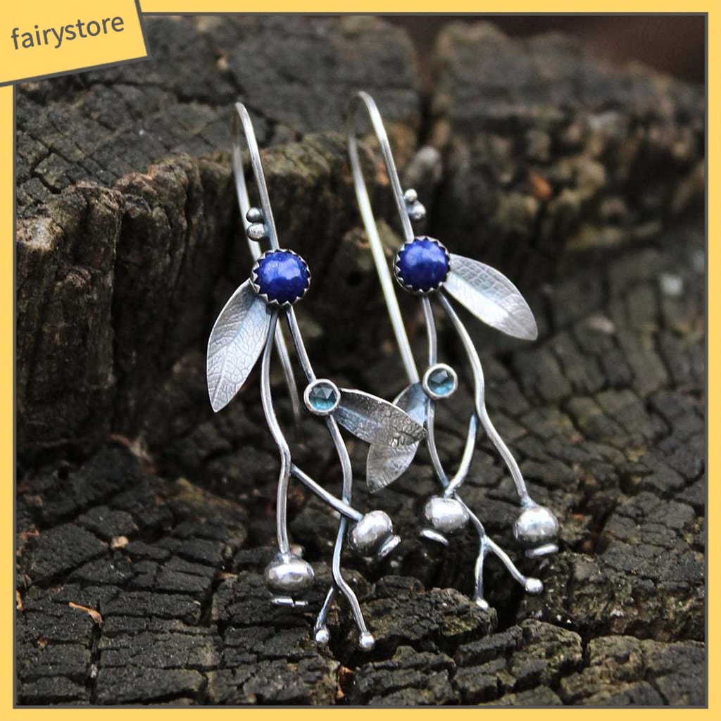 [FRO] Set Vòng cổ + Bông Tai + Nhẫn Hình Nhánh Cây Đính Đá Nhiều Màu Phong