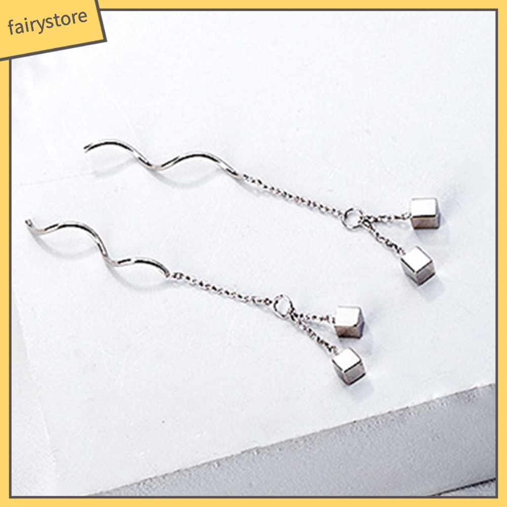 Bông Tai Hình Khối Tua Rua Thời Trang Dành Cho Nữ