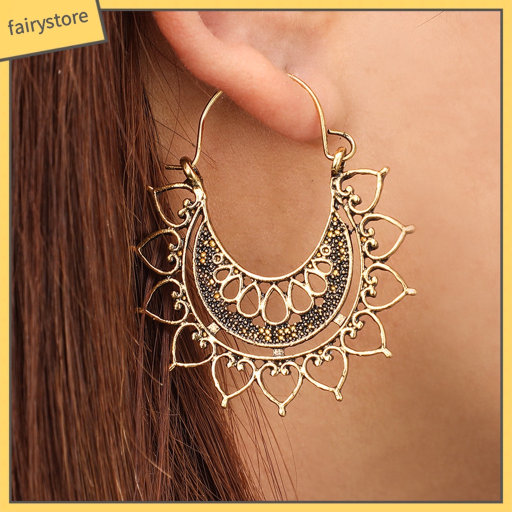 1 Đôi Bông Tai Hợp Kim Nhiều Hình Dạng Phong Cách Vintage