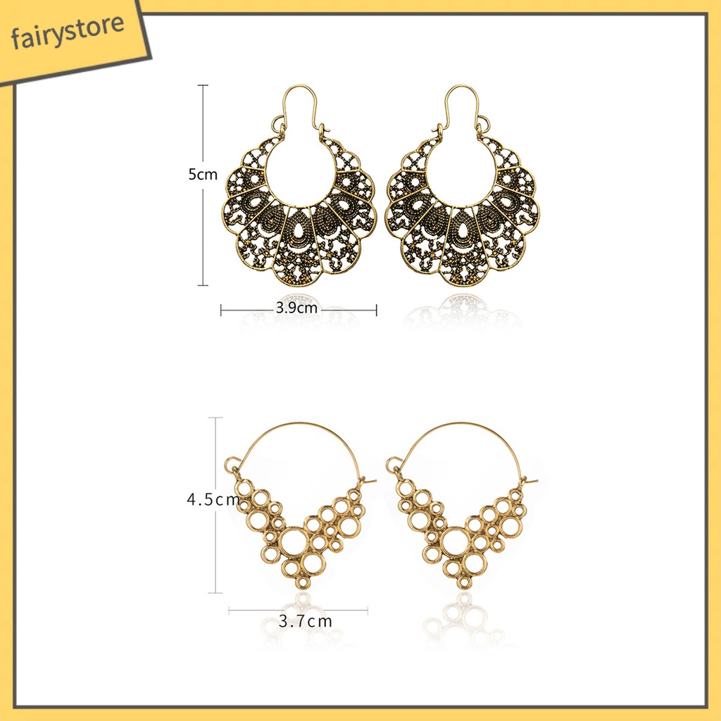 1 Đôi Bông Tai Hợp Kim Nhiều Hình Dạng Phong Cách Vintage