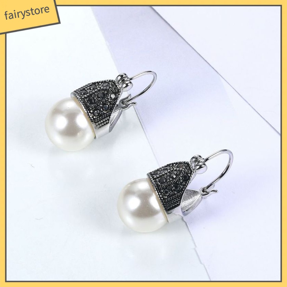 Bông Tai Đính Ngọc Trai Giả Phong Cách Vintage Dành Cho Nữ