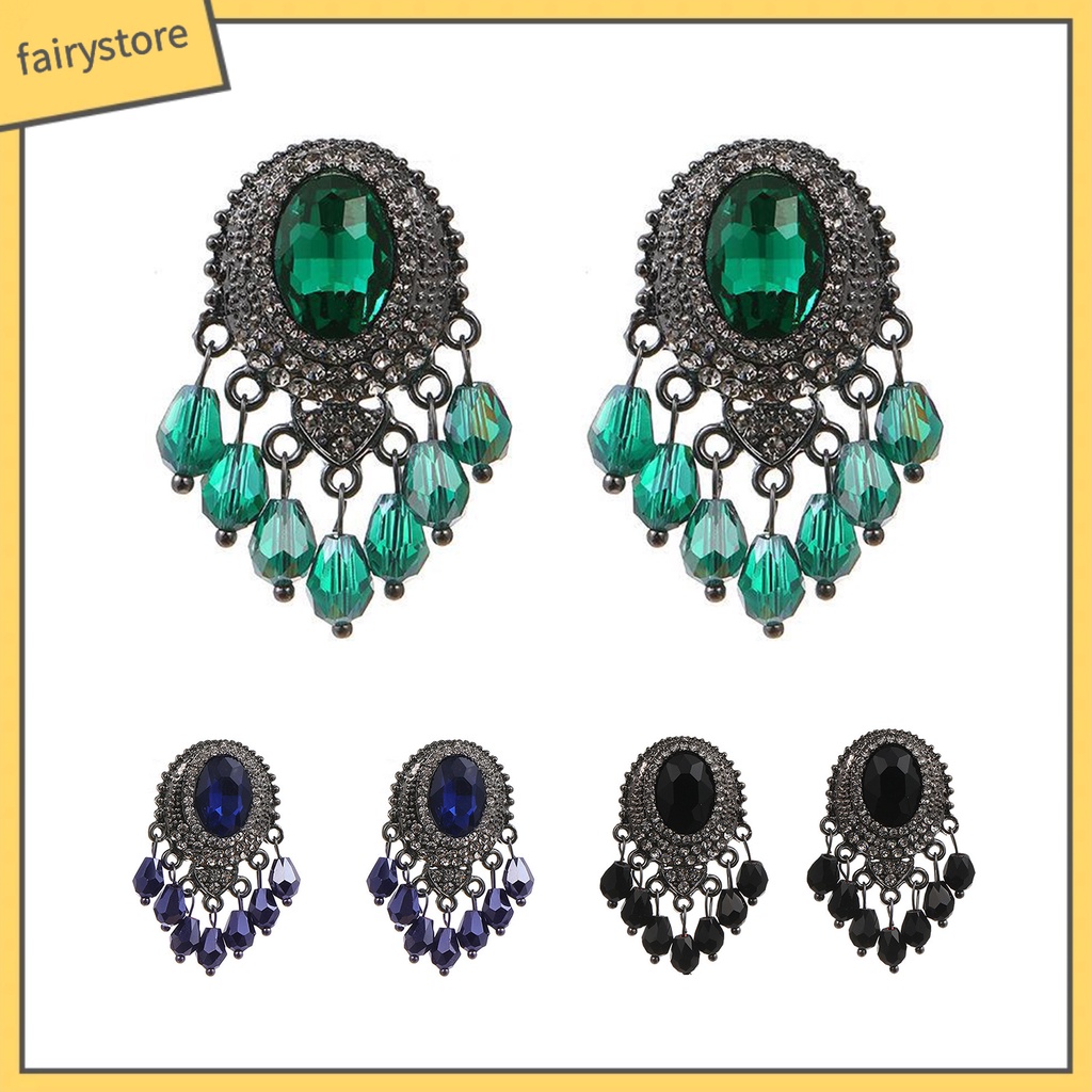 Bông Tai Đính Đá Pha Lê Giả Lấp Lánh Thời Trang Cho Nữ