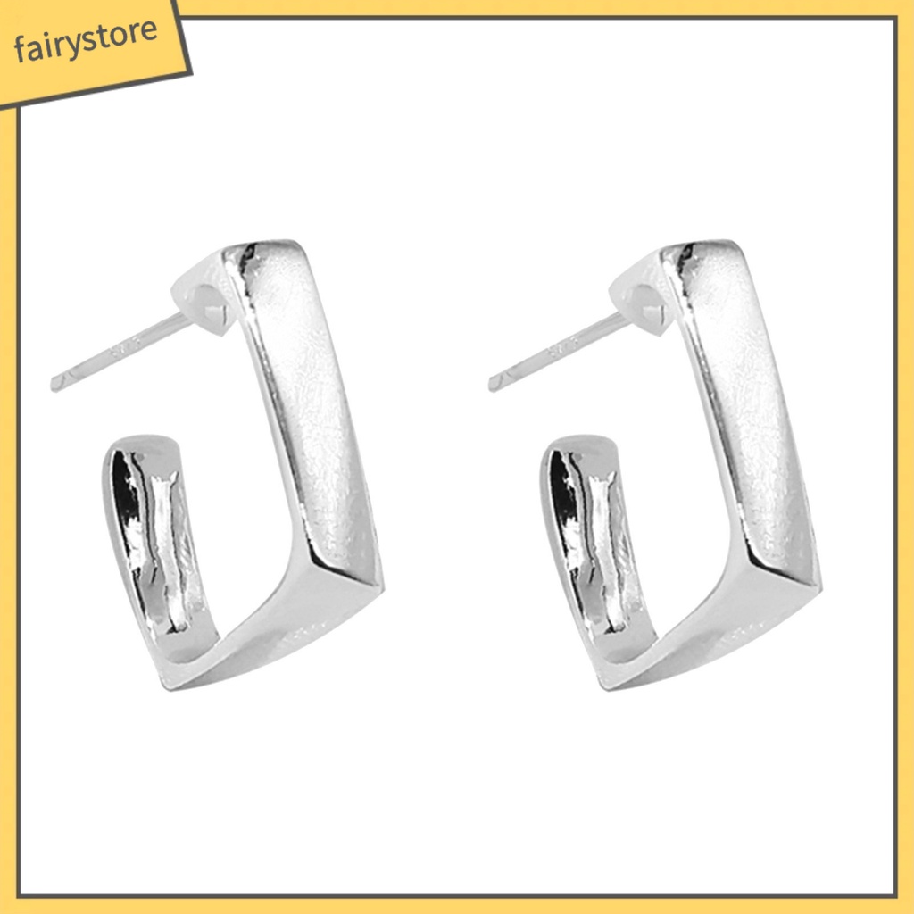 [FRO] 1 Đôi Bông Tai Dạng Vòng Hình Học Không Gây Dị Ứng Cá Tính Tuyệt Vời Không Gây Đau Cho Nữ Dating