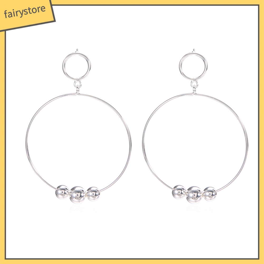 Khuyên Tai Dạng Vòng Tròn Lớn Đính Hạt Thời Trang Cho Nữ