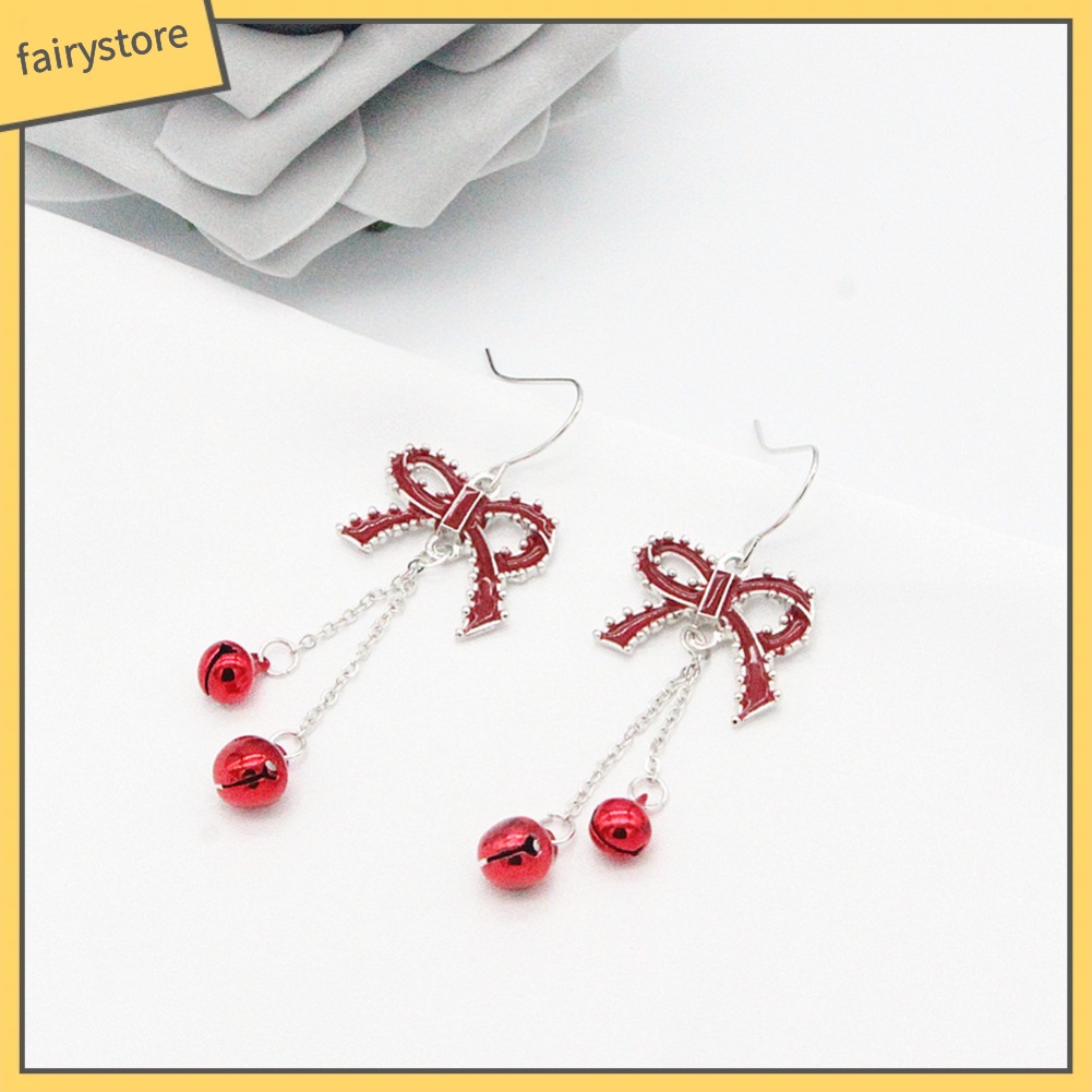 Bông Tai Dáng Dài Hình Nơ / Chuông Thời Trang Cho Nữ