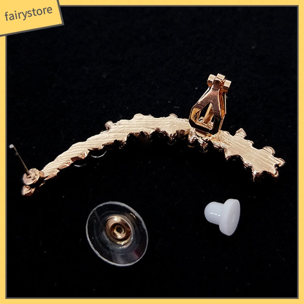 [FRO] 1 Khuyên Tai Tích Hợp Kẹp Đính Đá Hình Bông Tuyết Cho Nữ