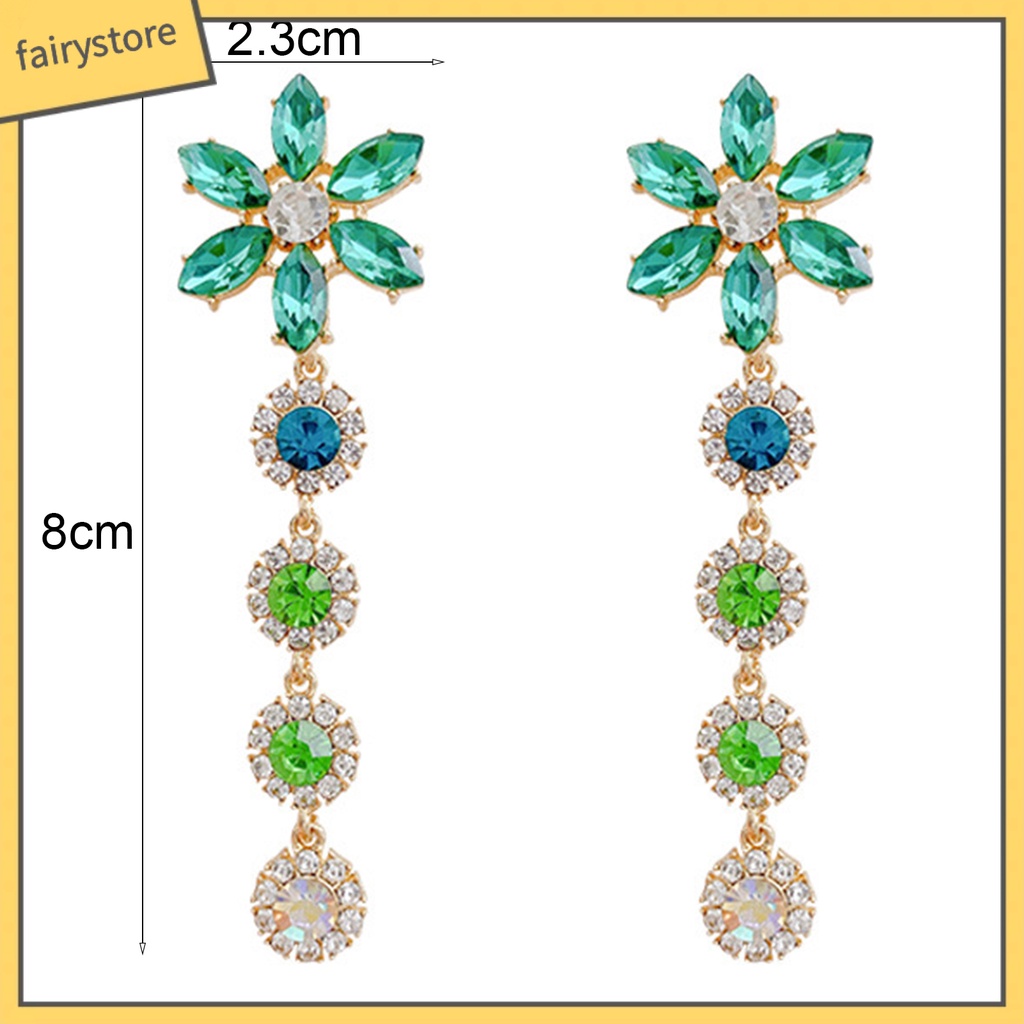 1 Đôi Bông Tai Hình Hoa Đính Đá Lấp Lánh Dành Cho Nữ