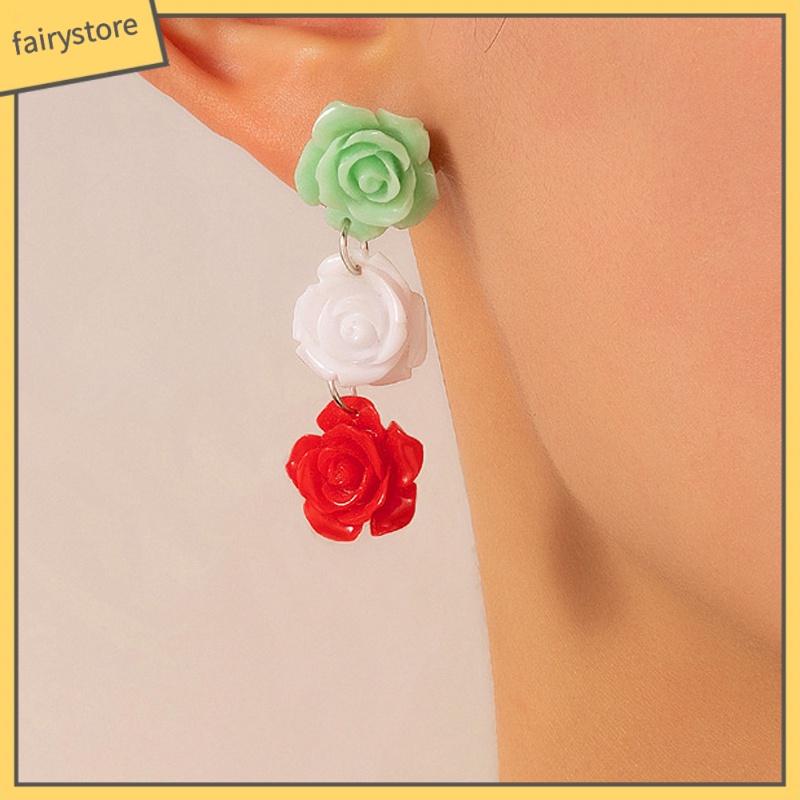 1 Đôi Bông Tai Dáng Dài Hình Hoa Thiết Kế Tối Giản Thời Trang Dự Tiệc