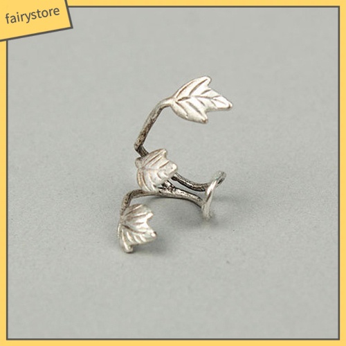 1 Bông Tai Đeo Vành Tai Hình Chiếc Lá Bằng Hợp Kim Phong Cách Vintage