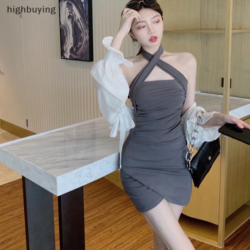 Đầm Hai Dây Dáng Ôm Đính Nơ Thời Trang Hàn Quốc Cho Nữ