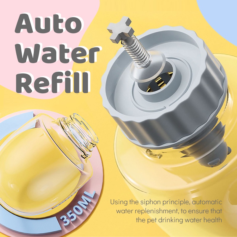 HamshMoc Bộ Bát Đựng Thức Ăn Nước Uống Tự Động 2 Trong 1 Có Thể Tháo Rời Cho Thú Cưng