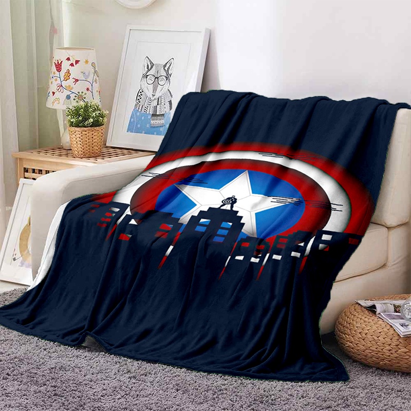 Chăn Quấn in Hình Khiên Captain America Siêu Anh Hùng Marvel Thoải Mái Thoáng Khí Cho Sofa / Văn Phòng / Ngủ Trưa J