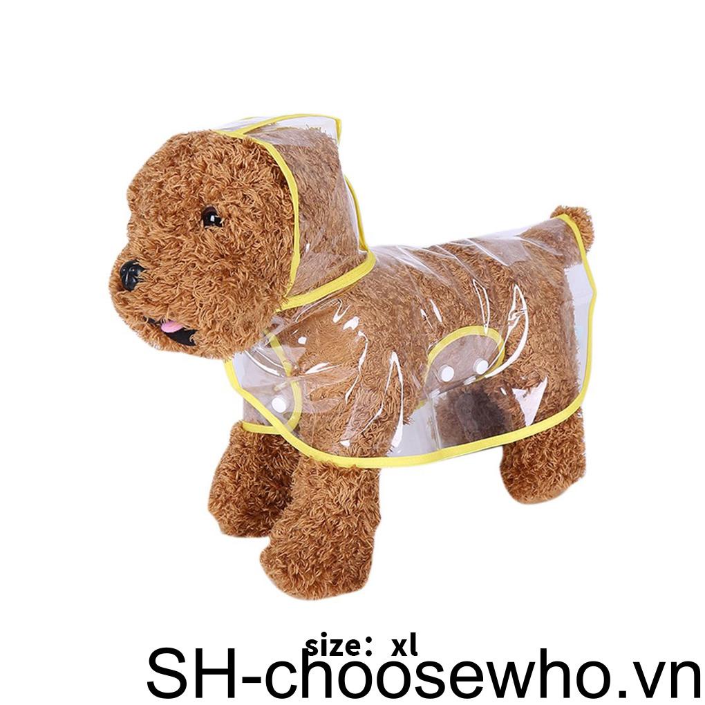 1 Áo Mưa Trong Suốt Chống Nước Có Mũ Trùm Dùng Cho Thú Cưng