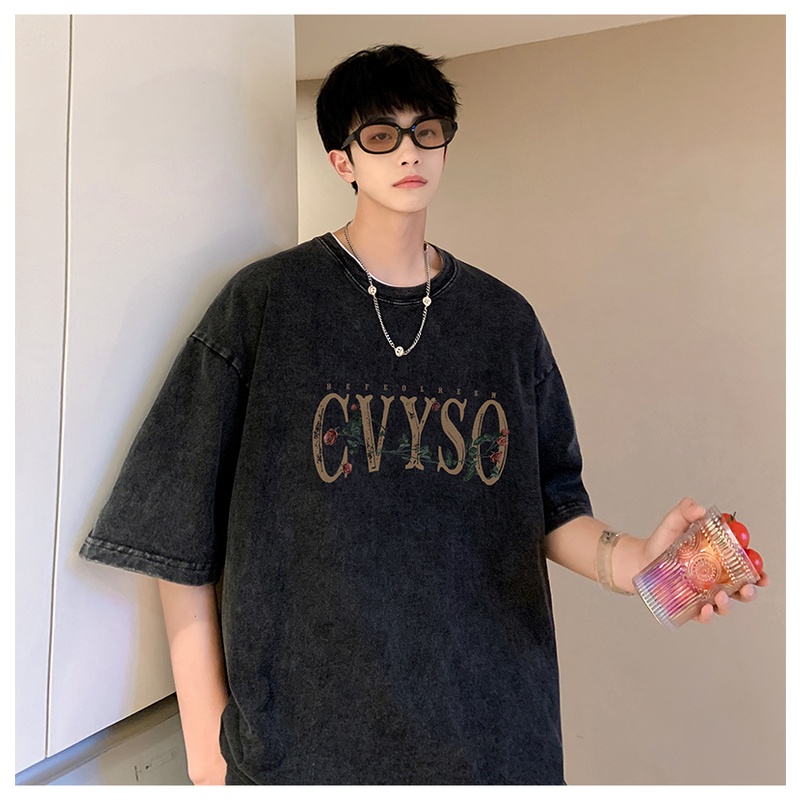 Áo Thun Nam Tay Ngắn Phong Cách Hip Hop Âu Mỹ Cá Tính 400g