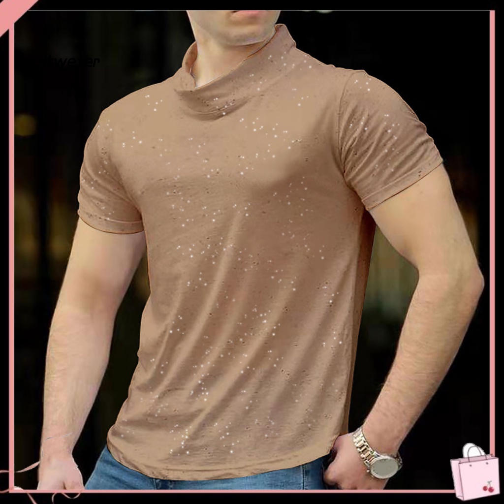 Áo nam Ngắn Tay Họa Tiết Chấm Bi Mặc Hàng Ngày