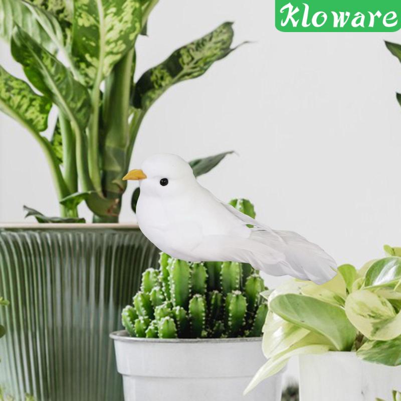Chim Bồ Câu Nhân Tạo Có Lông Vũ Dùng Trang Trí Tiệc Cưới / Sân Vườn