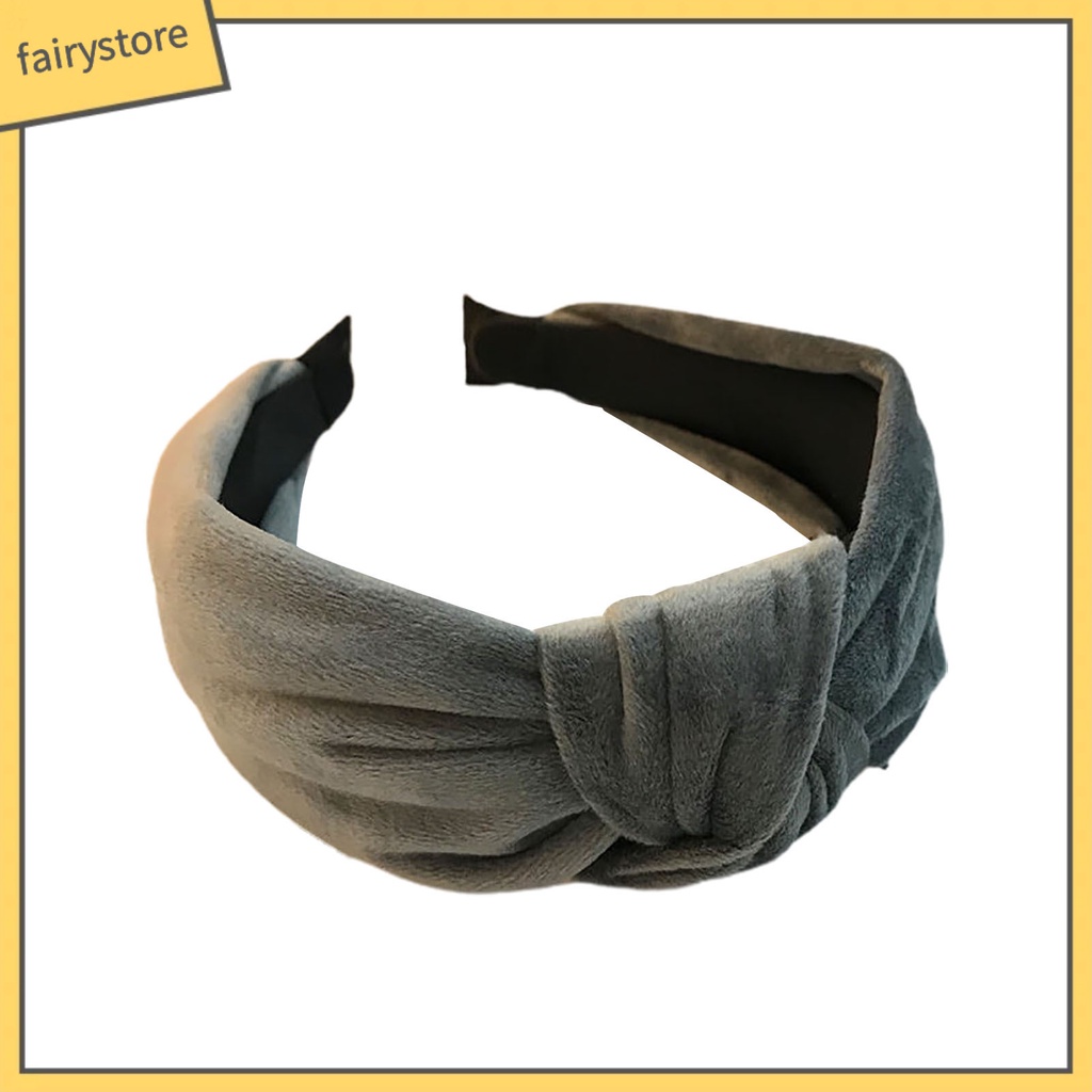 Băng Đô Nhung Thắt Nút Co Giãn Bản Rộng Phong Cách Hàn Quốc Thanh Lịch Cho Nữ Mặc Hàng Ngày