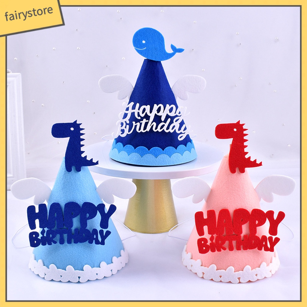 Mũ Sinh Nhật Bằng Vải Nỉ Màu Sắc Tươi Sáng Không Biến Dạng Cho Người Lớn Và Trẻ Em