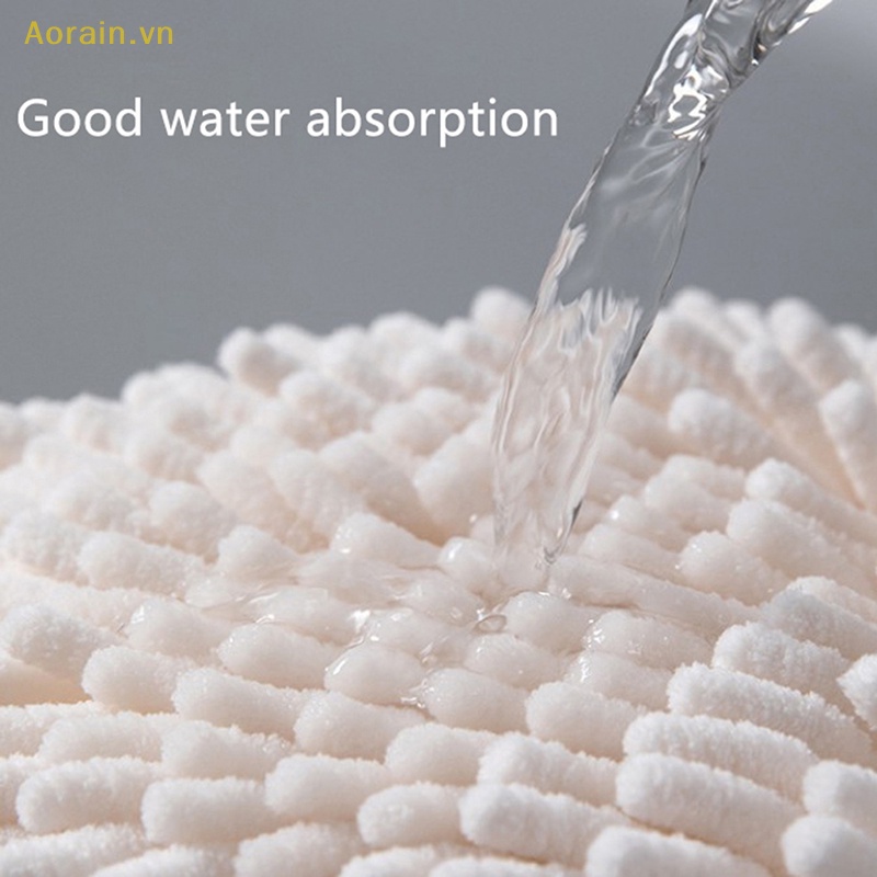 {Aorain} Khăn Lau Tay Nhà Bếp / Phòng Tắm Bằng Sợi Chenille Nhanh Khô Có Dây Treo