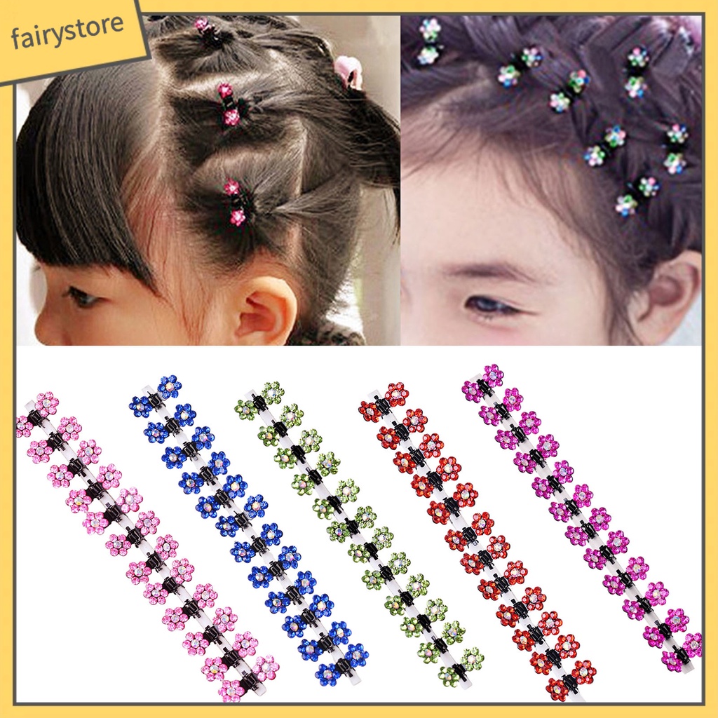 Set 12 Kẹp Tóc Hình Hoa Đính Đá Thời Trang Cho Nữ