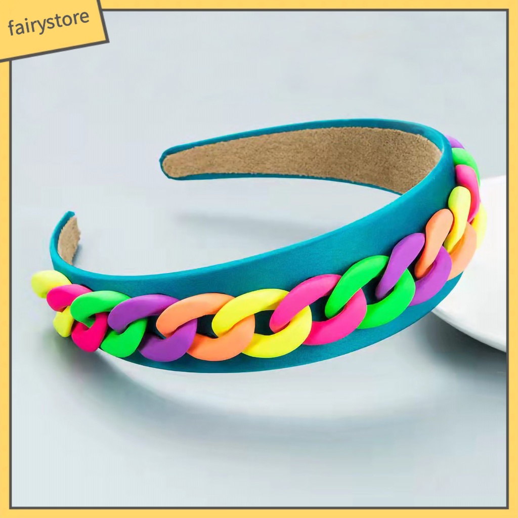 Băng Đô Cài Tóc Dạng Chuỗi Màu Sắc Macaron Xinh Xắn Cho Nữ