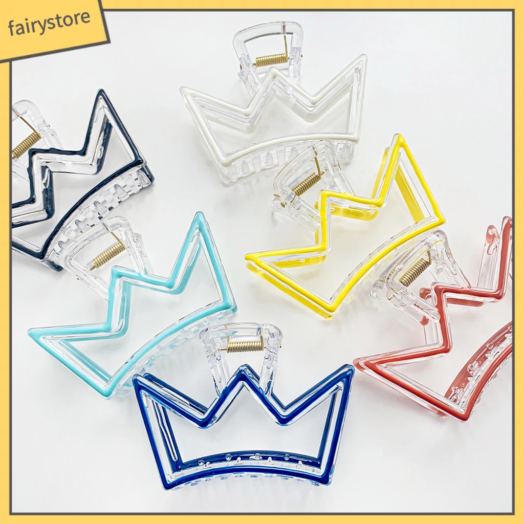 Kẹp Tóc Hình Vương Miện Hoạt Hình Bằng Nhựa Có Răng Cắt Rỗng Cho Nữ