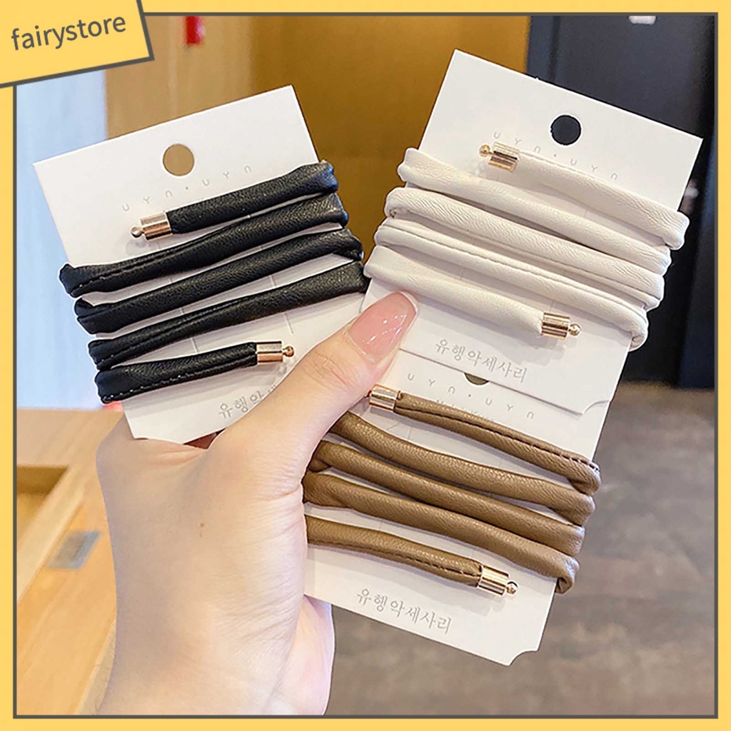 Dây Buộc Tóc Đuôi Ngựa Giả Da Dài Linh Hoạt Có Thể Gập Lại