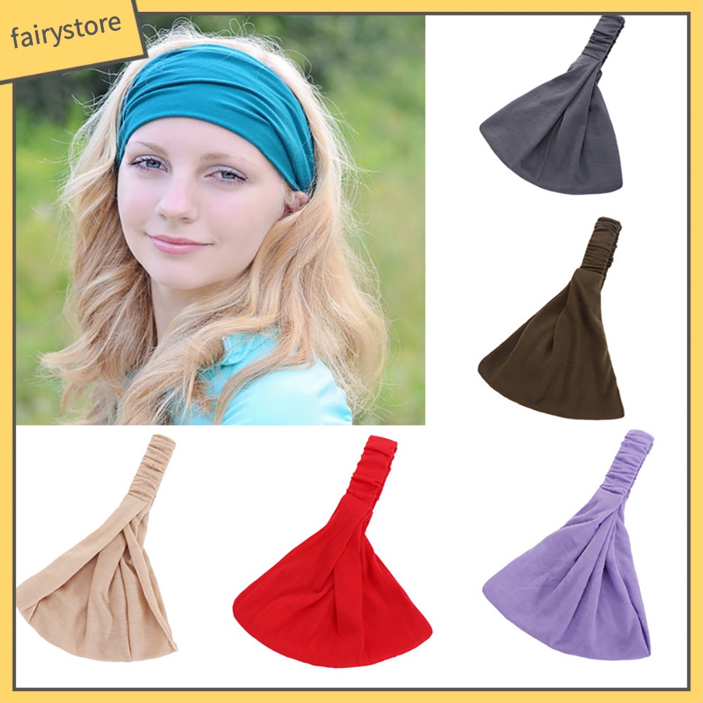 Băng Đô Cài Tóc Màu Trơn Dùng Rửa Mặt / Trang Điểm Tiện Dụng