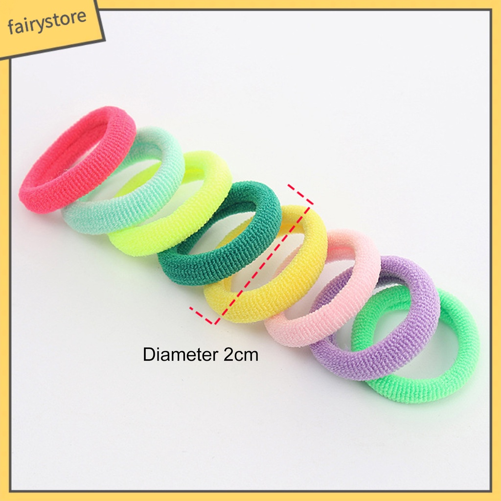 Set 100 Dây Cột Tóc Co Giãn Chống Rơi Màu Sắc Ngọt Ngào Cho Bé Gái