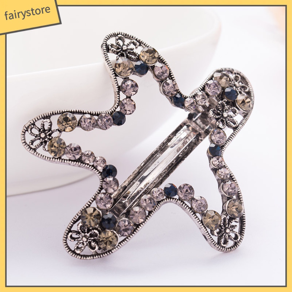 Kẹp TóC HìNh Sao BiểN / TráI Tim ĐíNh Kim Cương Giả ThờI Trang Cho Nữ