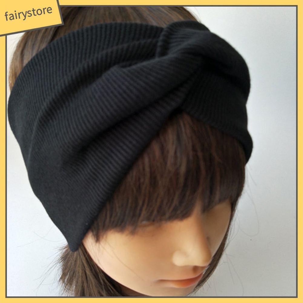 Băng Đô Cài Tóc Co Giãn Màu Trơn Thời Trang Cho Nữ