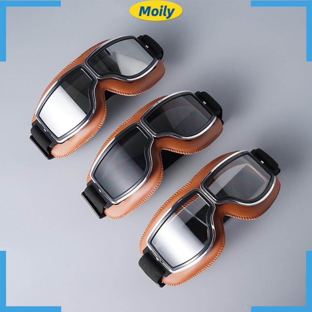 MOILYVN Kính Bảo Hộ Bằng Da Khi Lái Xe Mô Tô