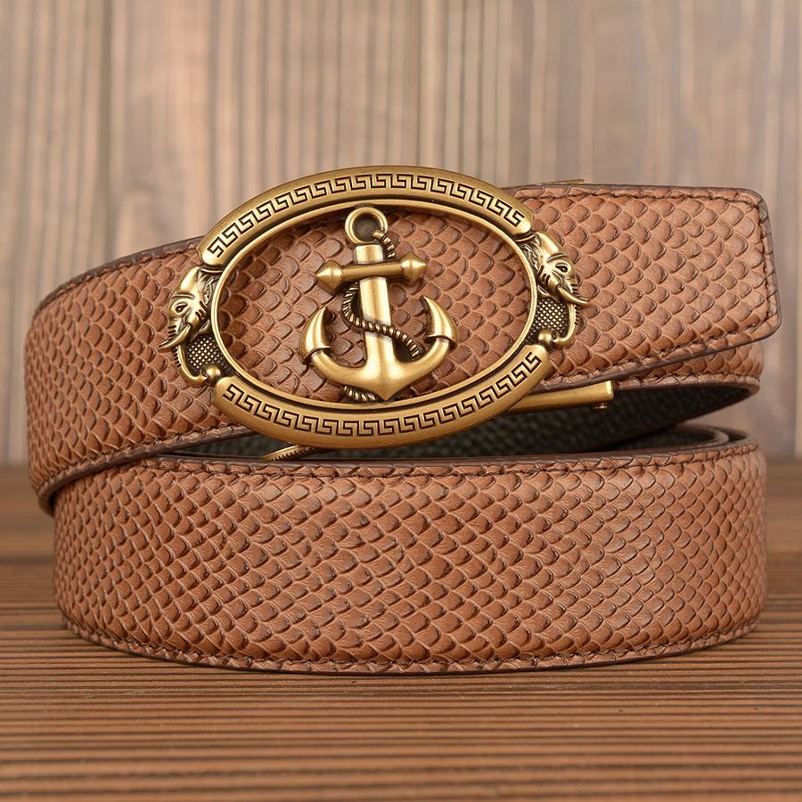 Thắt Lưng Da Bò Có Khóa Tự Động Trẻ Trung Cá Tính Cho Nam