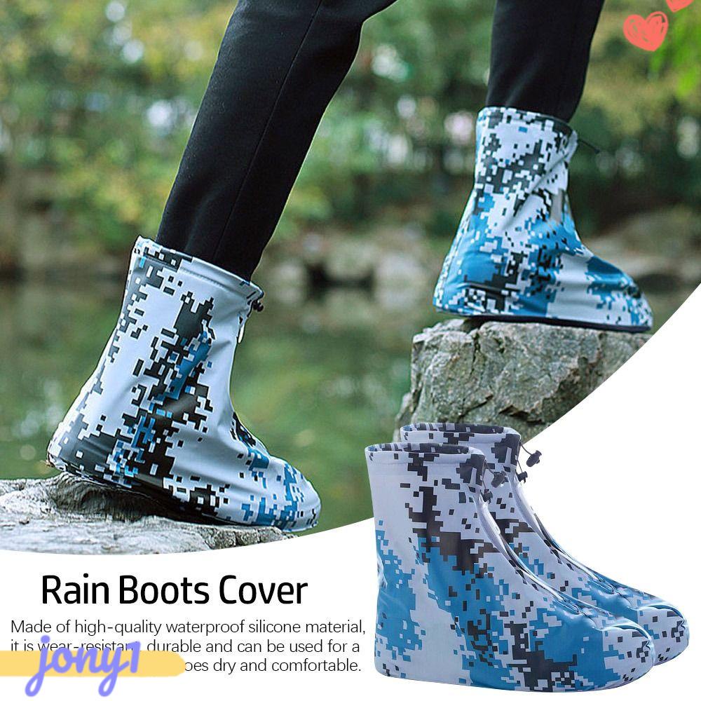 1 Cặp Vỏ Bọc Giày Đi Mưa Bằng Silicon Chống Nước Chống Mòn