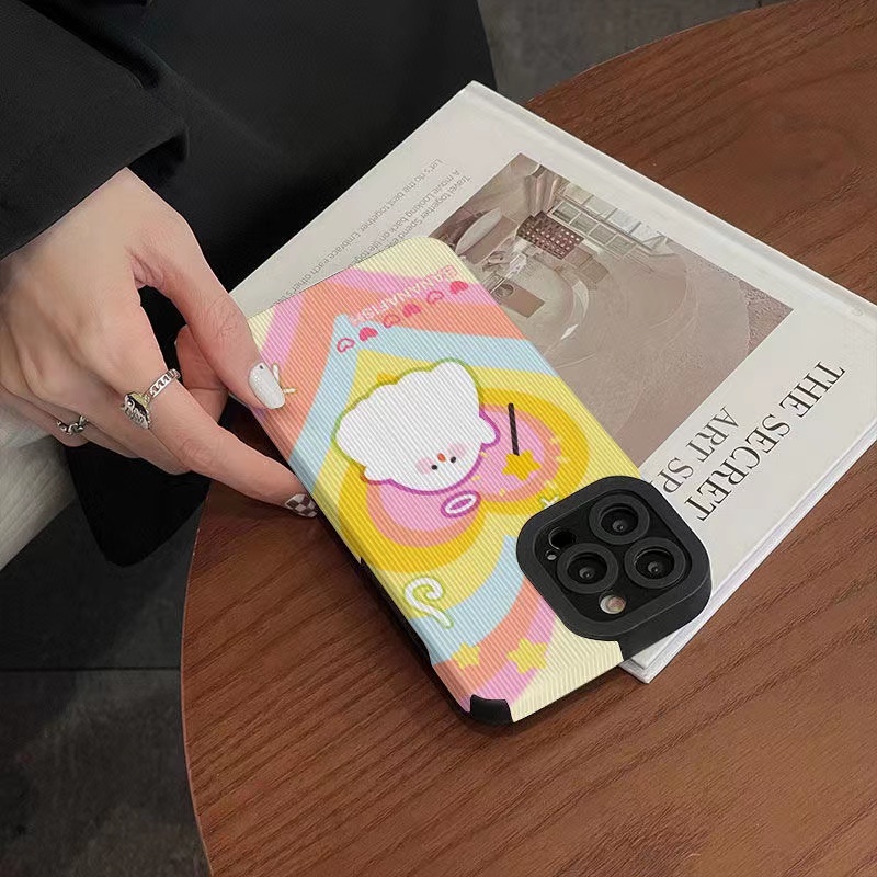 Ốp Điện Thoại Da In Hình Ma Màu gradient Cho iPhone 7 / 8plus 11Promax 14 13Pro 11 12 6s plus 14 13Pro xr xs max 7 12Promax