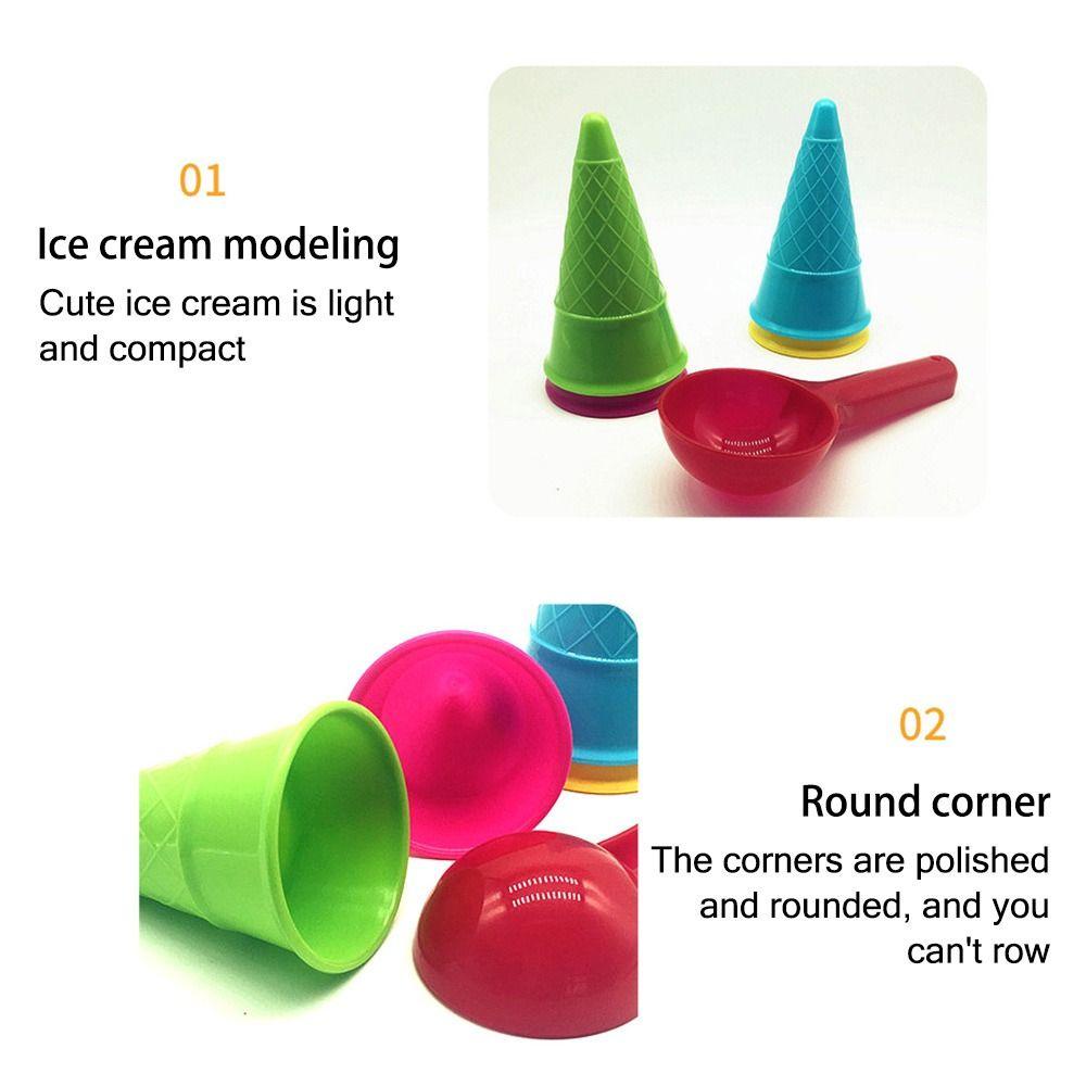 Set 5 Mô Hình Kem Ốc Quế Đồ Chơi Bằng Nhựa Cho Bé