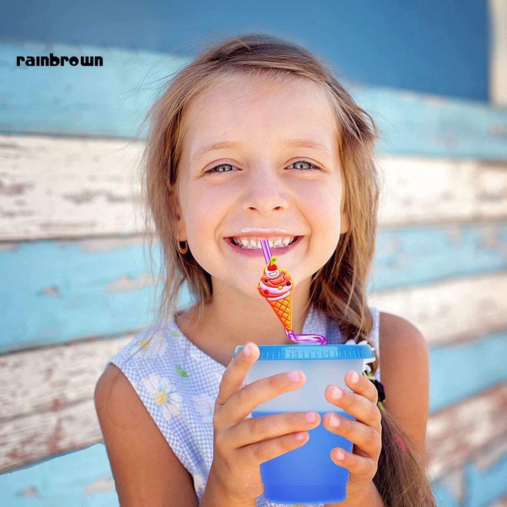 Bộ 8 Ống Hút Xoắn Ốc Dùng Để Trang Trí Thức Uống