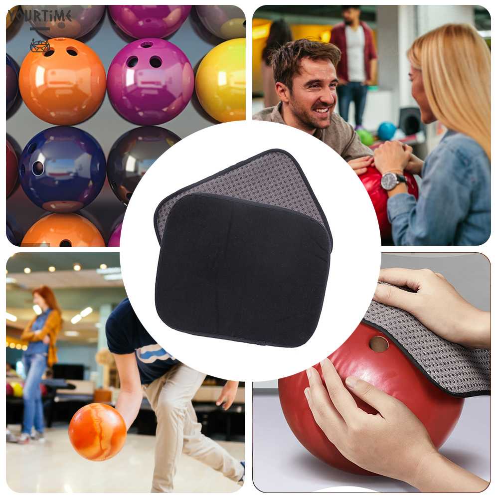 Khăn Lau Bóng Bowling Bằng Sợi Micro Mềm Mại Gọn Nhẹ Màu Đen Tiện Dụng