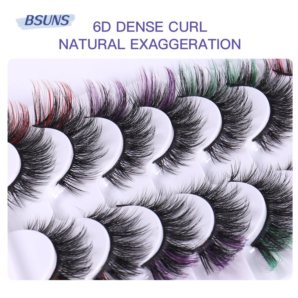 Lông Mi Giả Dài Và Dày Tự Nhiên Nhiều Màu Sắc BSUNS Dành Cho Nữ