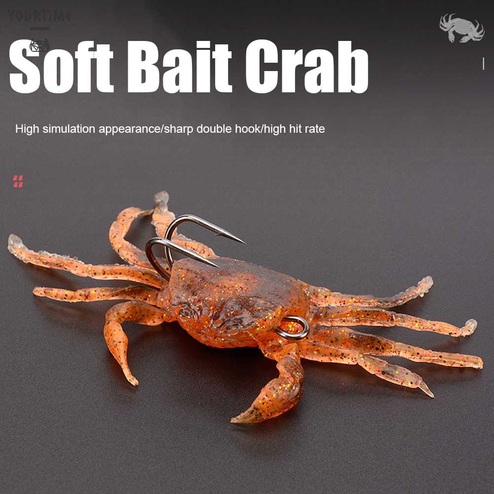 Mồi Câu Cá Giả Hình Cua 3D Mềm 10cm 30g