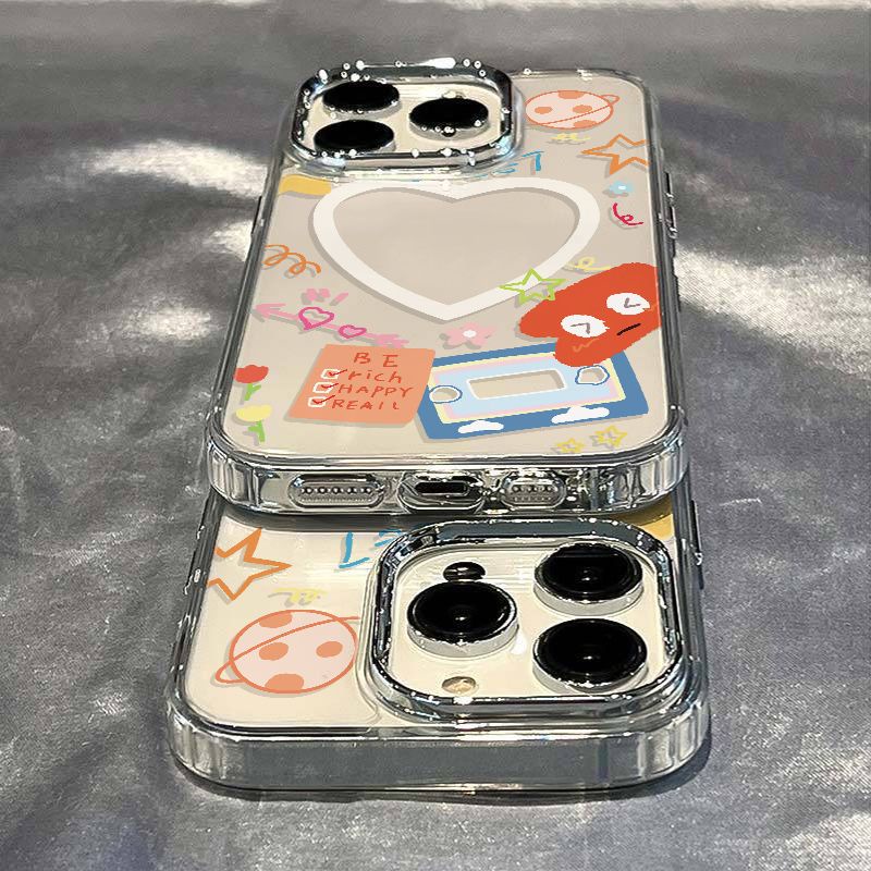 ✅Ốp Điện Thoại Mềm Chống Sốc Họa Tiết Trái Tim / Trái Tim Kiểu Khung Ảnh Cho Iphone 128 13 11 7 D2ZZ Max14Pro