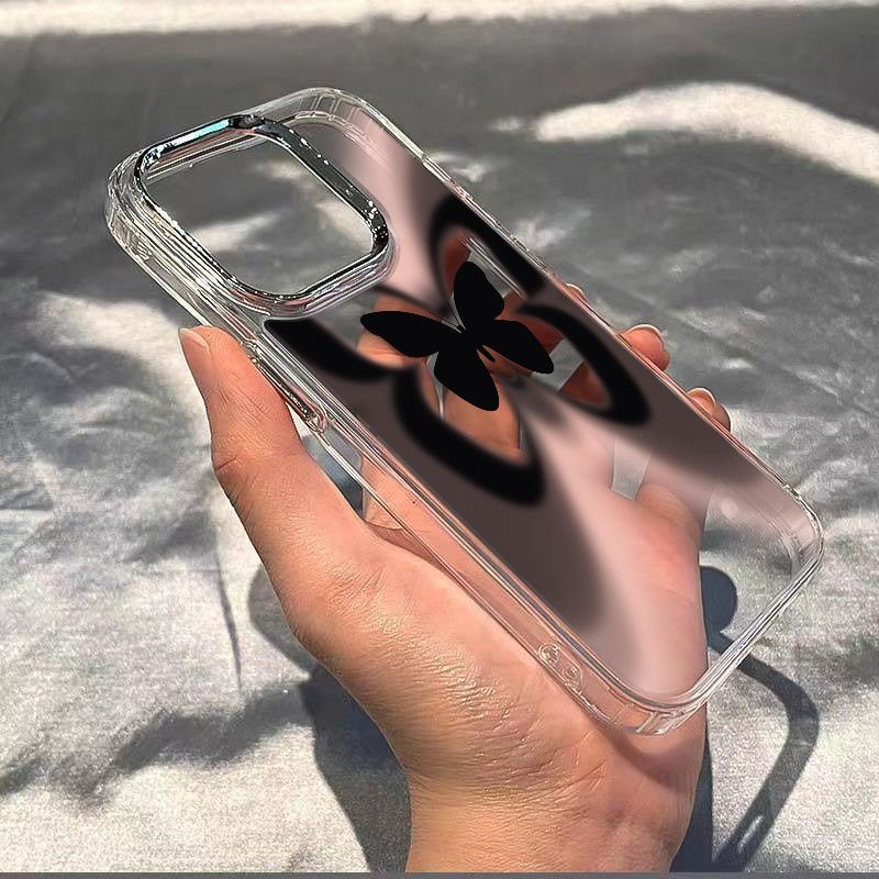 ✅Ốp Điện Thoại Mềm Hình Bướm Đen Chống Sốc Cho iPhone 13iPhone1211plus 87 / xs max14pro F4PP