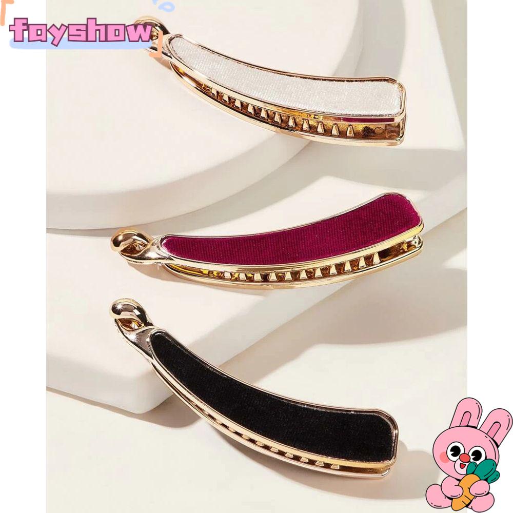 Kẹp Tóc Bằng Vải Màu Trơn Phong Cách Vintage Thời Trang