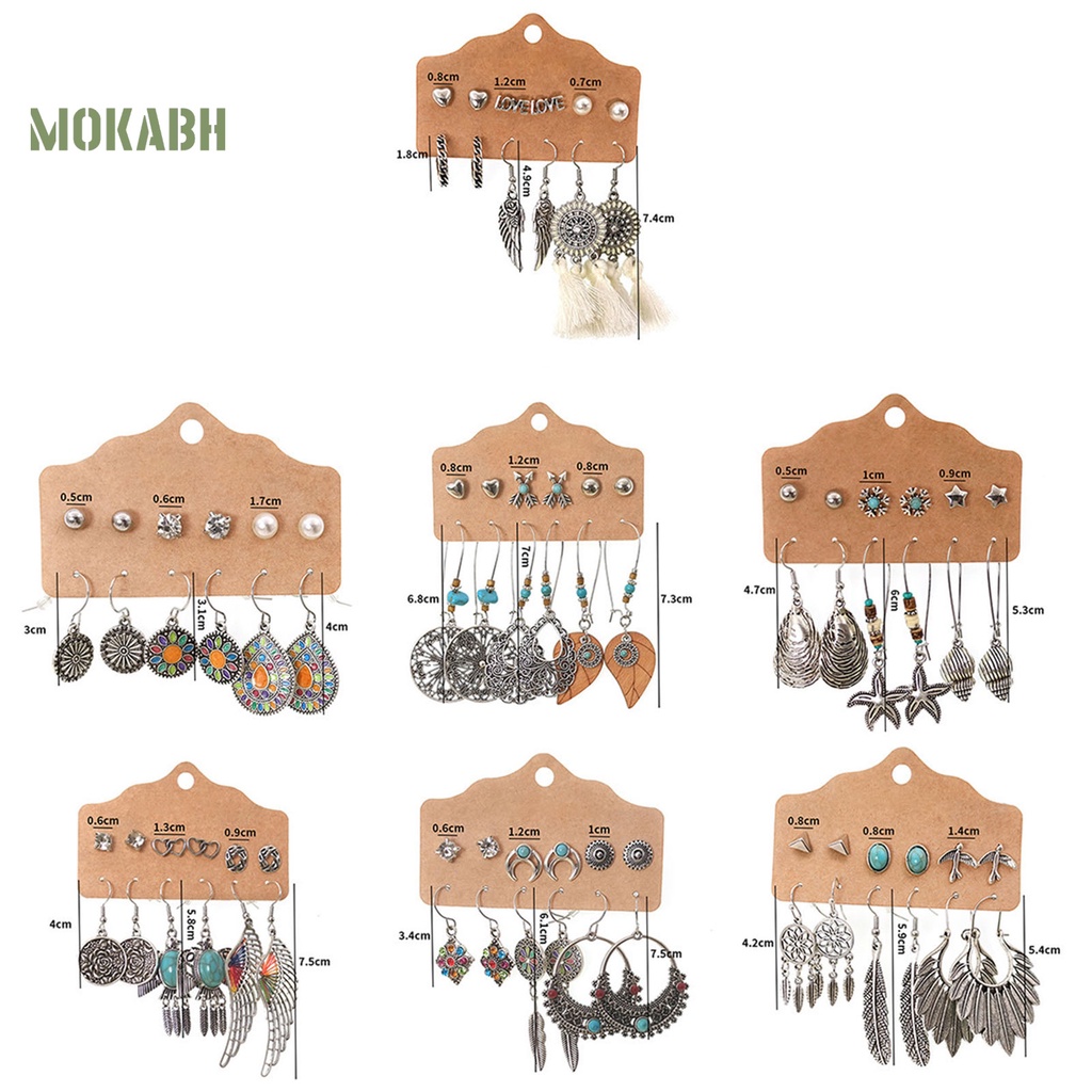 1 Bộ Bông Tai Hình Lông Vũ Bằng Hợp Kim Thoải Mái Dùng Hàng Ngày