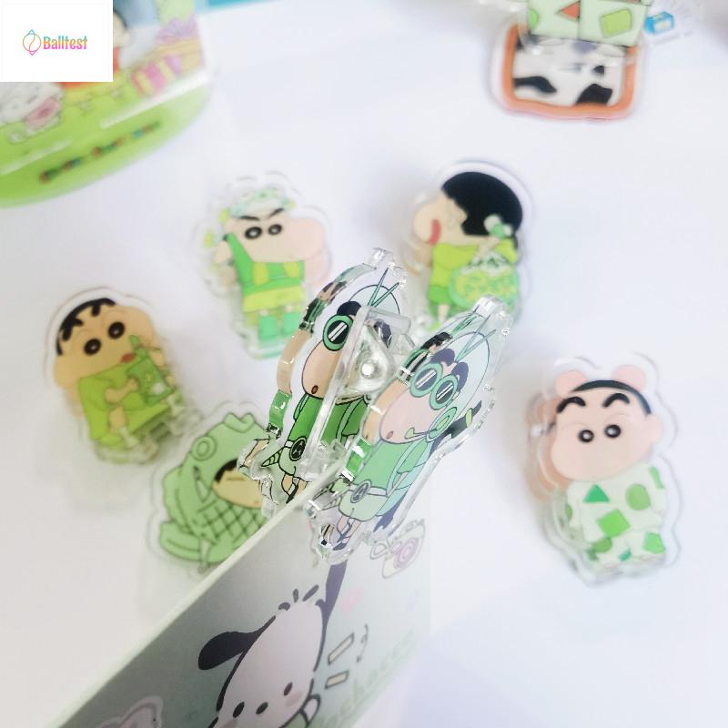 Balltest💜Kẹp Giấy Ghi Chú Bằng Acrylic Kiểu Hoạt Hình Cậu Bé Bút Chì Đáng Yêu