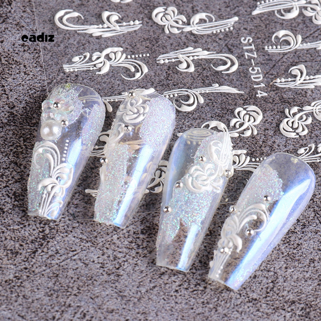 Bộ 8 Miếng Dán Họa Tiết 3D Tinh Tế Thân Thiện Với Môi Trường Trang Trí Móng Tay DIY